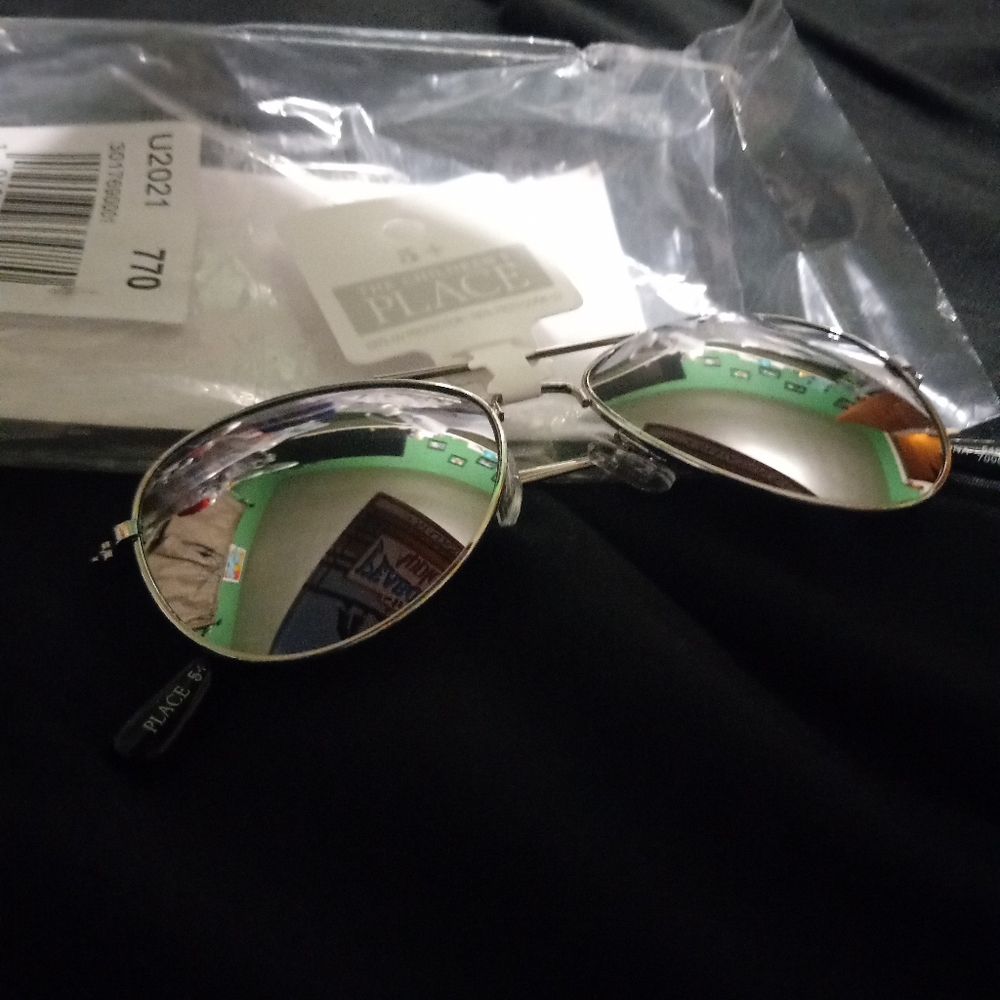 Brand New Kid's Silver Aviator Sunglasses